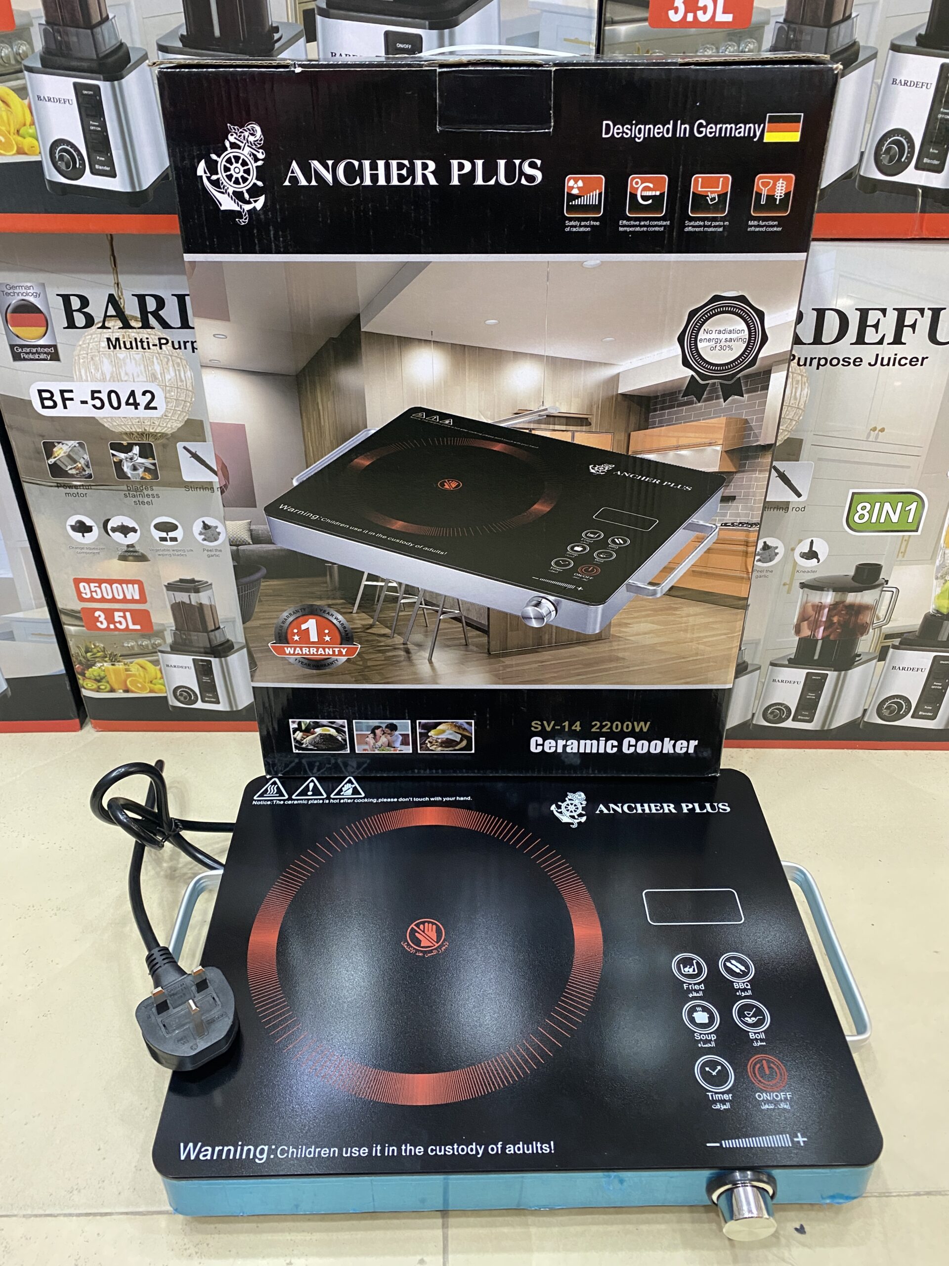 Ancher Plus | 2200W | 6 Options Electric Ceramic Cooker Stove Hot Plate Induction Plate - Image 3