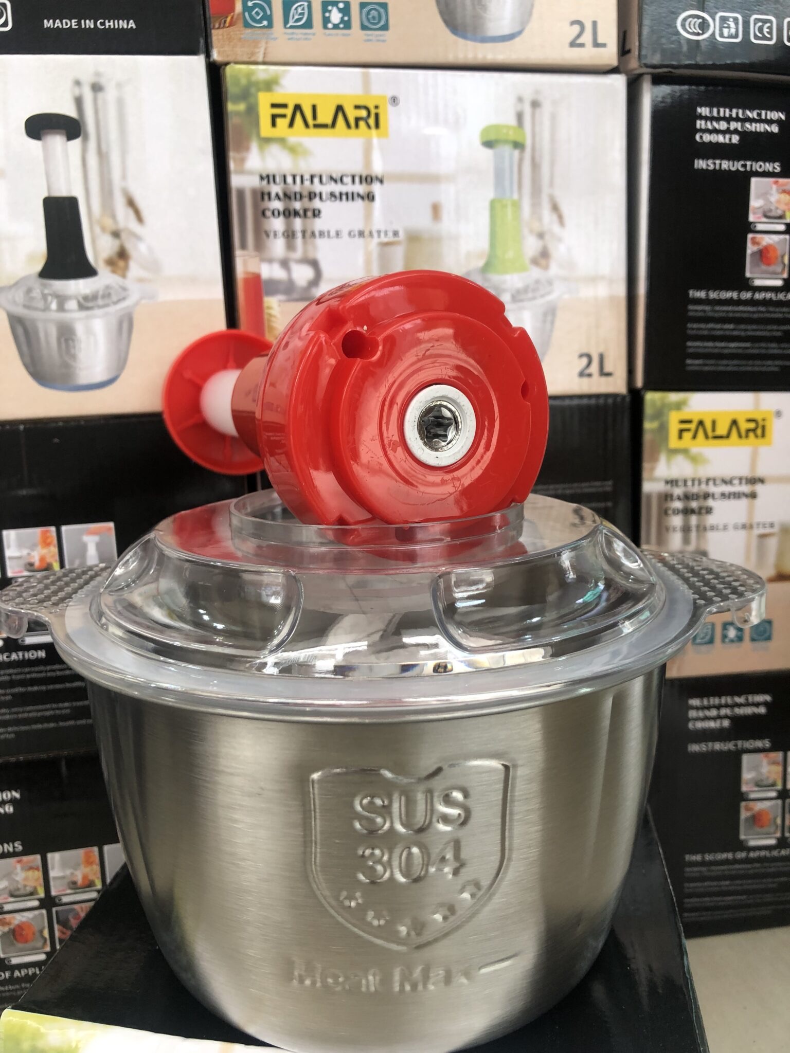 Stainless Steel Hand Push Chopper 2 L — Manual Food / Veggie & Meat Chopper - Image 4