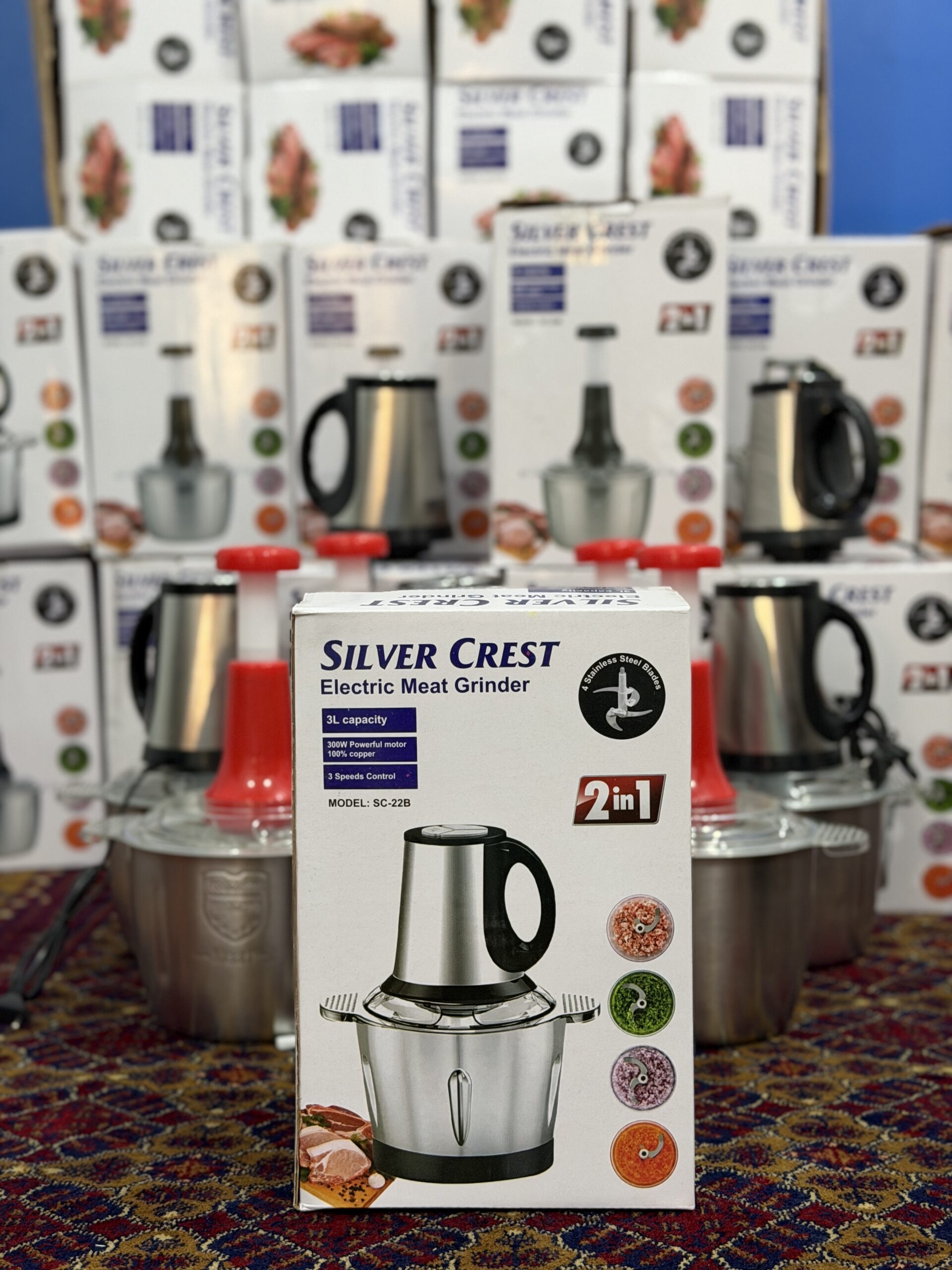 silver Crest Chopper lFood Processor | Meat Grinder | Meat Chopper | 2-L Capacity | 1000W Powerful Motor | Stainless steel. - Image 3