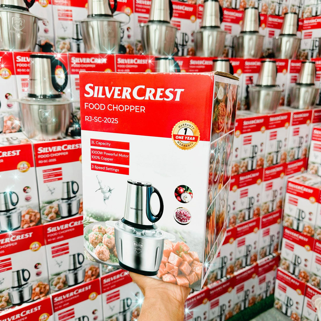 silver Crest Chopper lFood Processor | Meat Grinder | Meat Chopper | 2-L Capacity | 1000W Powerful Motor | Stainless steel. - Image 6